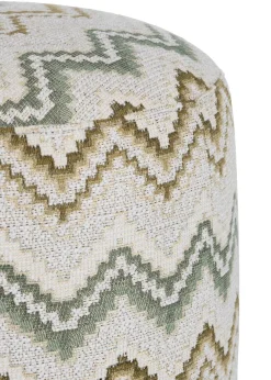 BeautiQ - Lush poef - rond 42 cm in de kleur Olijf - COCOmaison