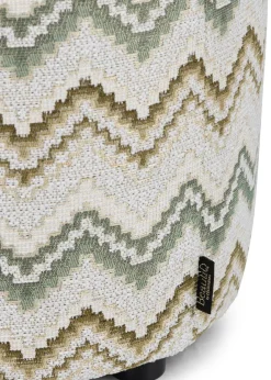 BeautiQ - Lush poef - rond 42 cm in de kleur Olijf - COCOmaison