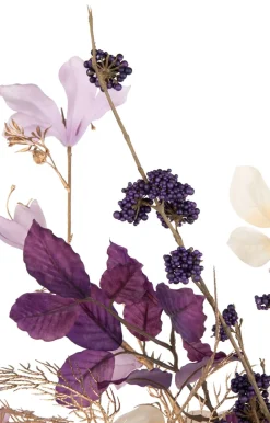 Beech Leaves Spray H95cm kunstbloem in de kleur Paars