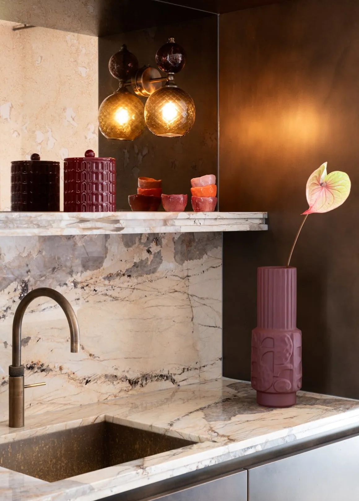 Bisko pot (H16.5cm) in de kleur rod - COCOmaison