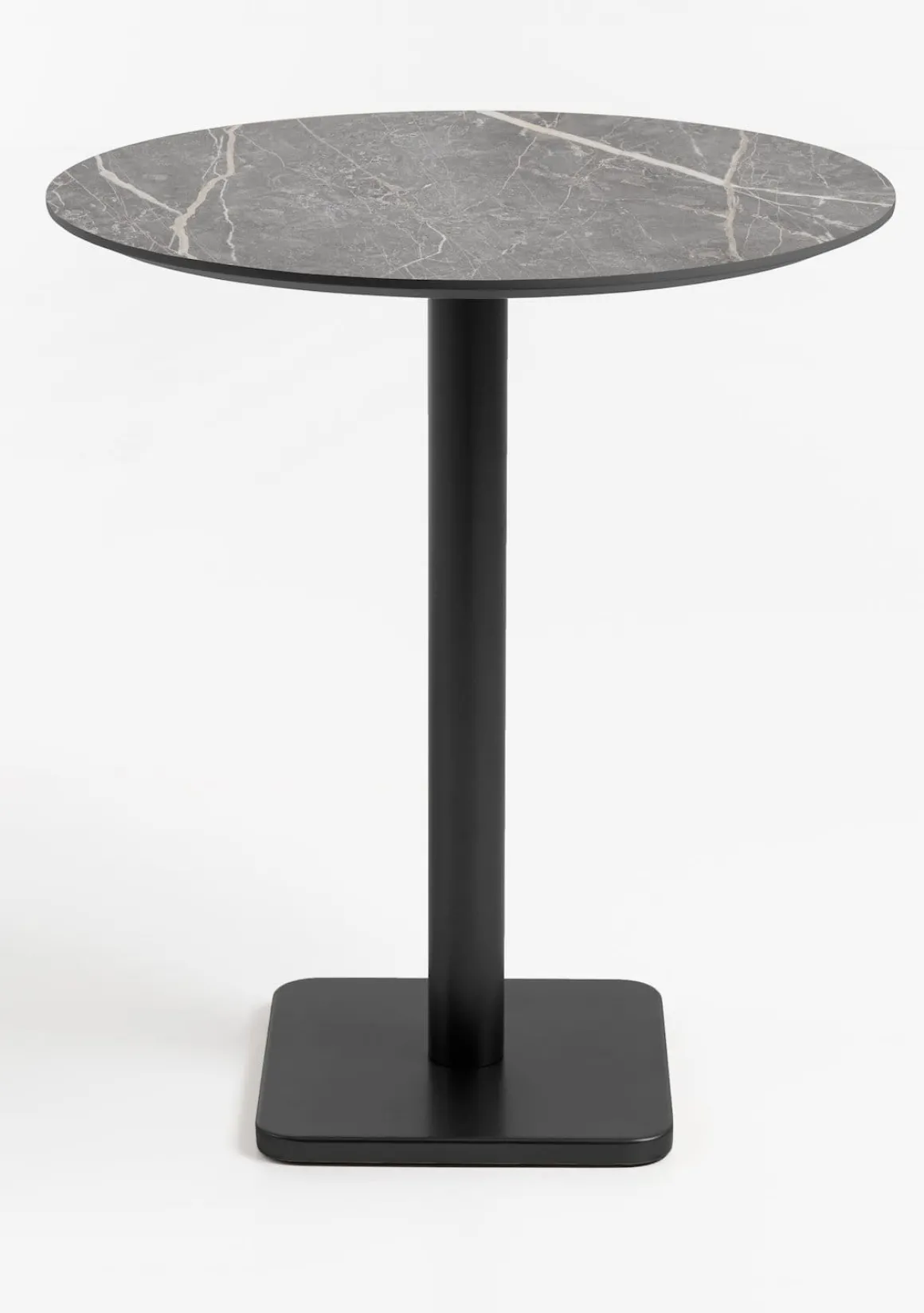 Brest bartafel marble light grey (D80cm) in kleur Zwart