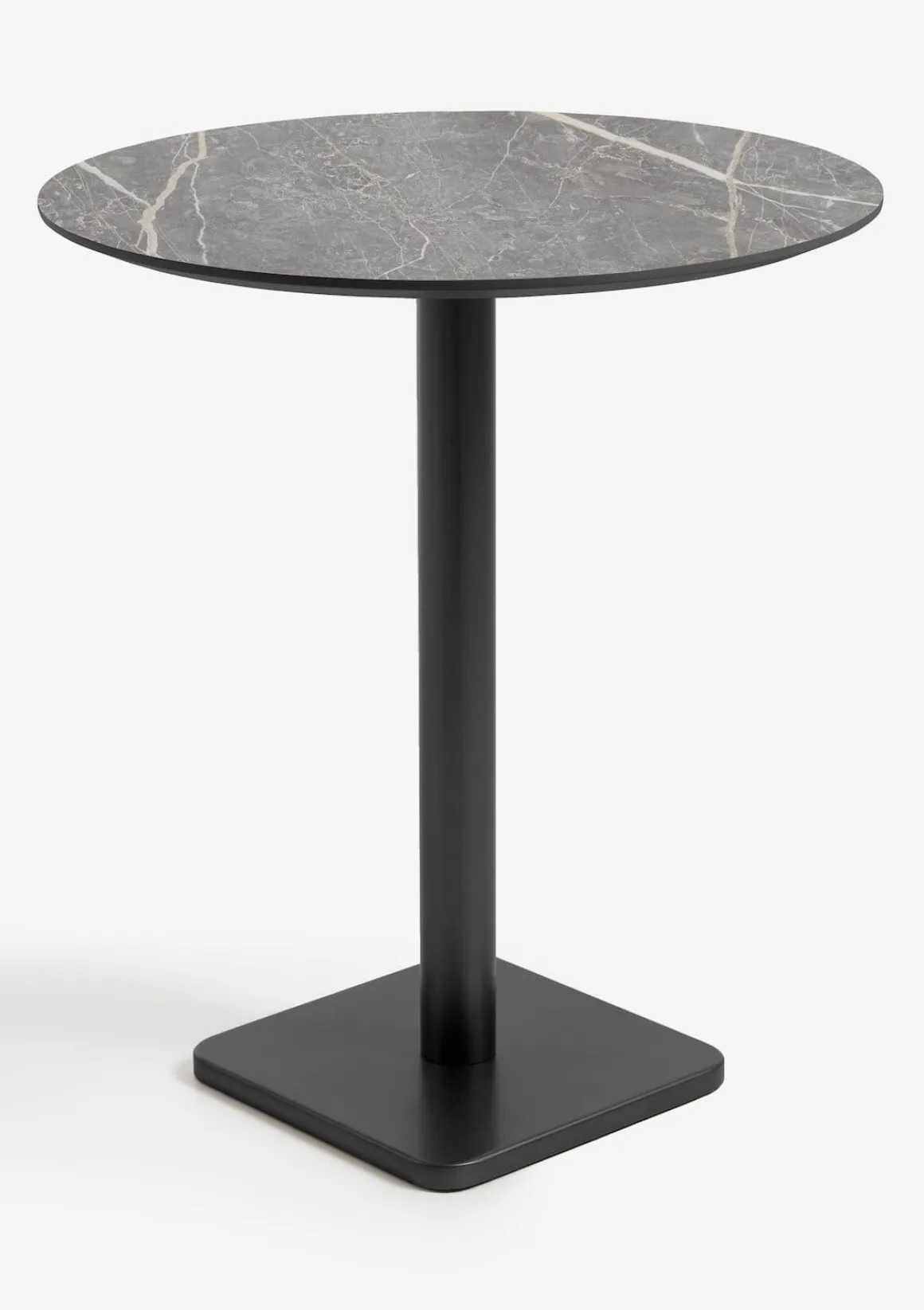 Brest bartafel marble light grey (D80cm) in kleur Zwart