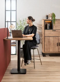 Brest bartafel vintage oak (75x75cm) kleur Zwart van COCOmaison