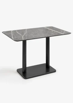 Brest bistrotafel marble light grey (120x75cm) kleur Zwart
