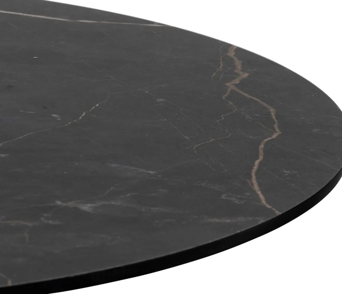 Brest bistrotafel marble onyx (D80cm) kleur Goud van COCOmaison