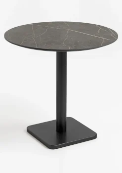 Brest bistrotafel marble onyx (D80cm) kleur Zwart - COCOmaison