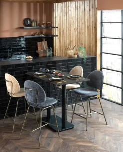 Brest bistrotafel marble onyx (120x75cm) kleur Zwart