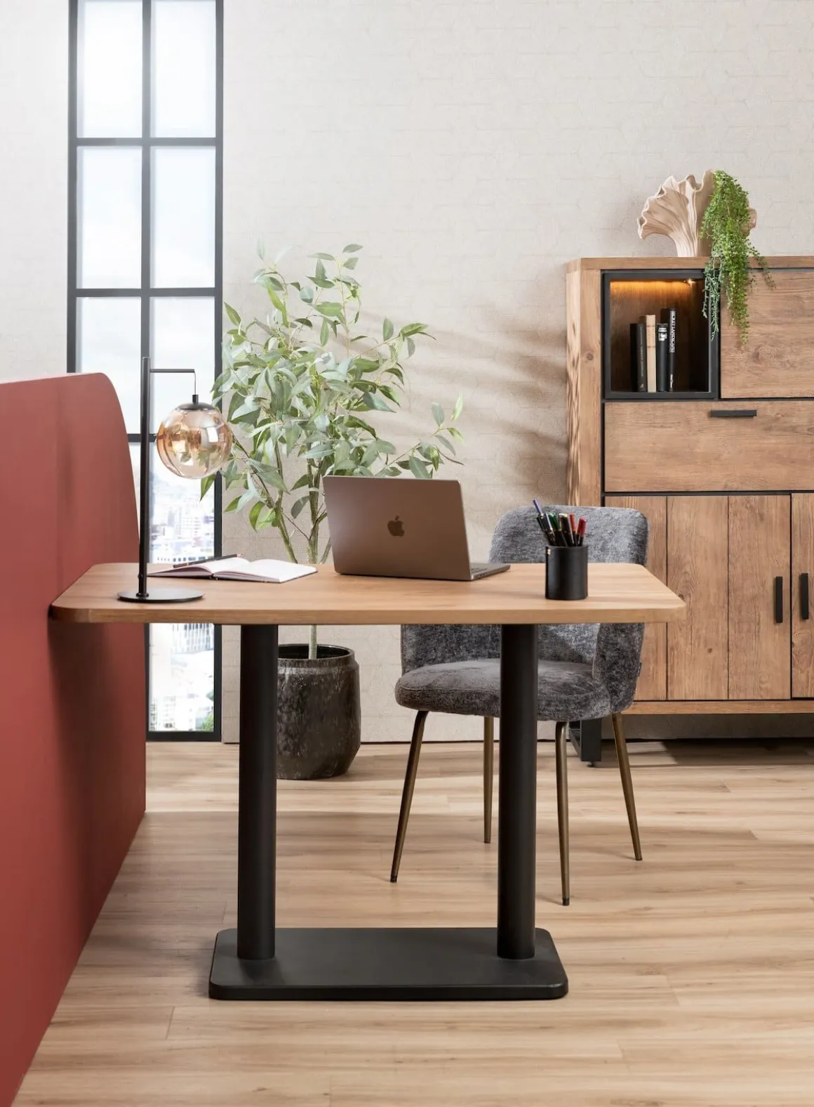 Brest bistrotafel vintage oak (120x75cm) kleur Zwart