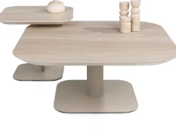 Brianto, salontafel 90 x 90 cm - keramiek blad Travertin