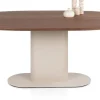 Brianza, eetkamertafel 210 x 100 cm - walnoot fineer - Creme