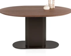 Brianza, eetkamertafel 150 x 120 cm - walnoot fineer - Steel Brown