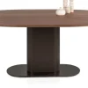 Brianza, eetkamertafel 210 x 100 cm - walnoot fineer - Steel Brown