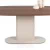 Brianza, eetkamertafel 240 x 100 cm - walnoot fineer - Creme