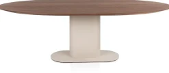 Brianza, eetkamertafel 240 x 100 cm - walnoot fineer - Creme