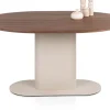 Brianza, eetkamertafel 150 x 120 cm - walnoot fineer - Creme
