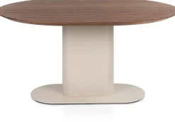 Brianza, eetkamertafel 150 x 120 cm - walnoot fineer - Creme