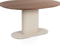 Brianza, eetkamertafel 150 x 120 cm - walnoot fineer - Creme