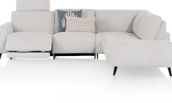Carini, hoekbank 2,5 zits arm links electrisch + ottomane rechts - Vada Ivory