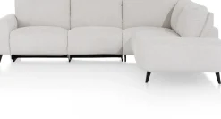 Carini, hoekbank 2,5 zits arm links electrisch + ottomane rechts - Vada Ivory