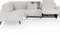 Carini, hoekbank 2,5 zits arm rechts electrisch + ottomane links - Vada Ivory