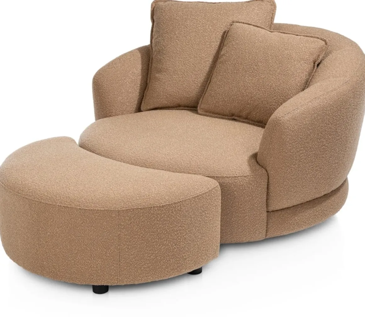 Cervos, poef/hocker bij fauteuil draaibaar groot