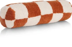 Check bolster kussen 15x50cm in kleur Koper shop je bij COCOmaison
