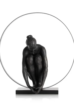 Circle Lady beeld H54cm in de kleur Zwart - COCOmaison