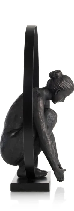 Circle Lady beeld H54cm in de kleur Zwart - COCOmaison