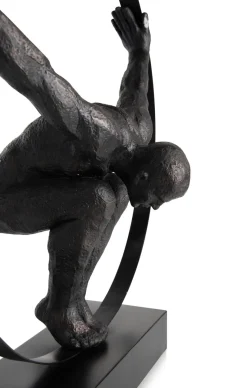 Circle Man beeld H58cm in de kleur Zwart - COCOmaison