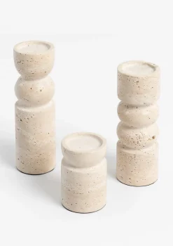 COCOmaison, Ivy set van 3 kandelaren - Cremekleurig