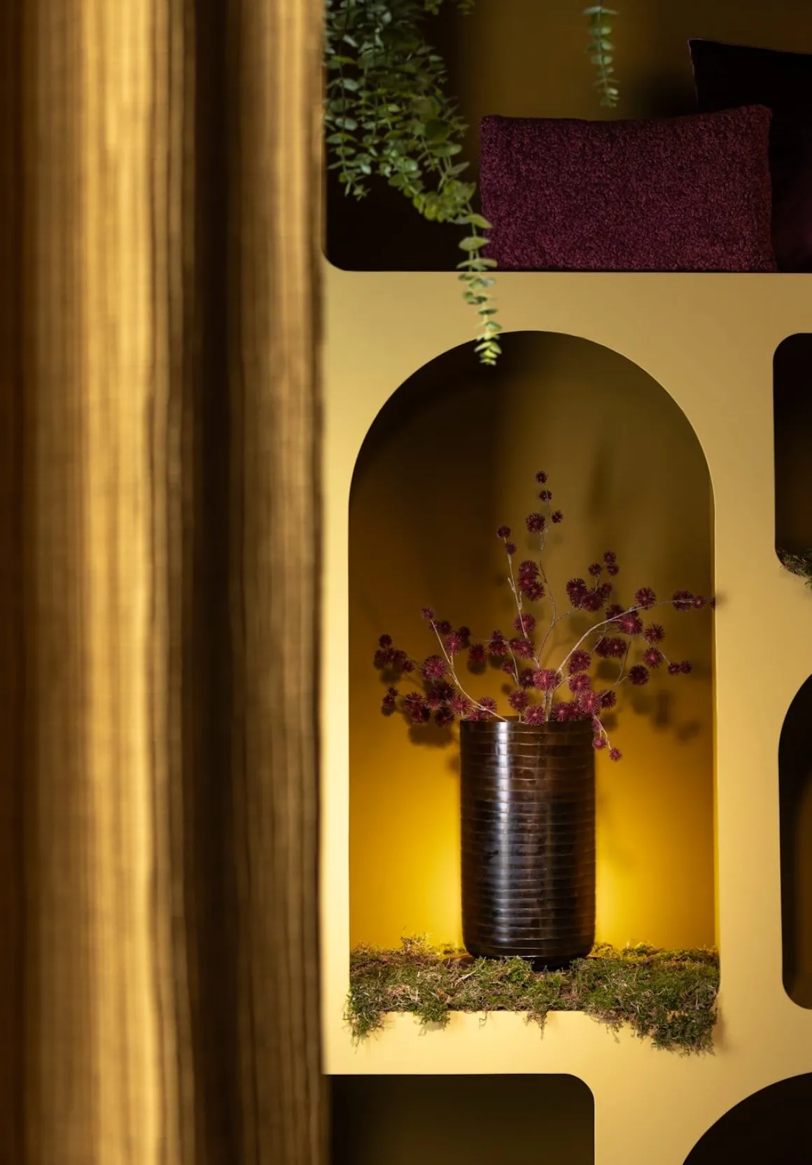 COCOmaison, Thistle spray kunstbloem 85cm - Bordeaux