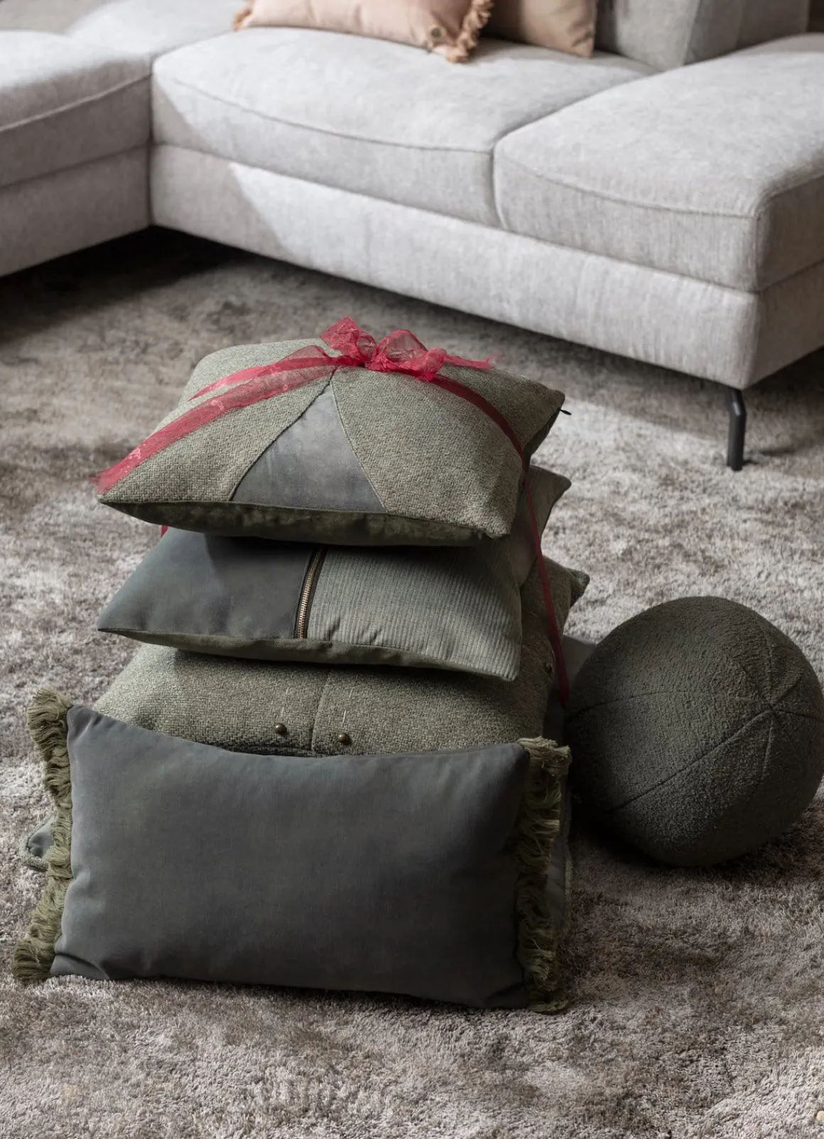 COCOmaison, Timeless kussen-set 6-delig - Olijf