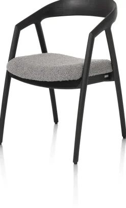 DANTE armstoel - eik antraciet in stof Brioni