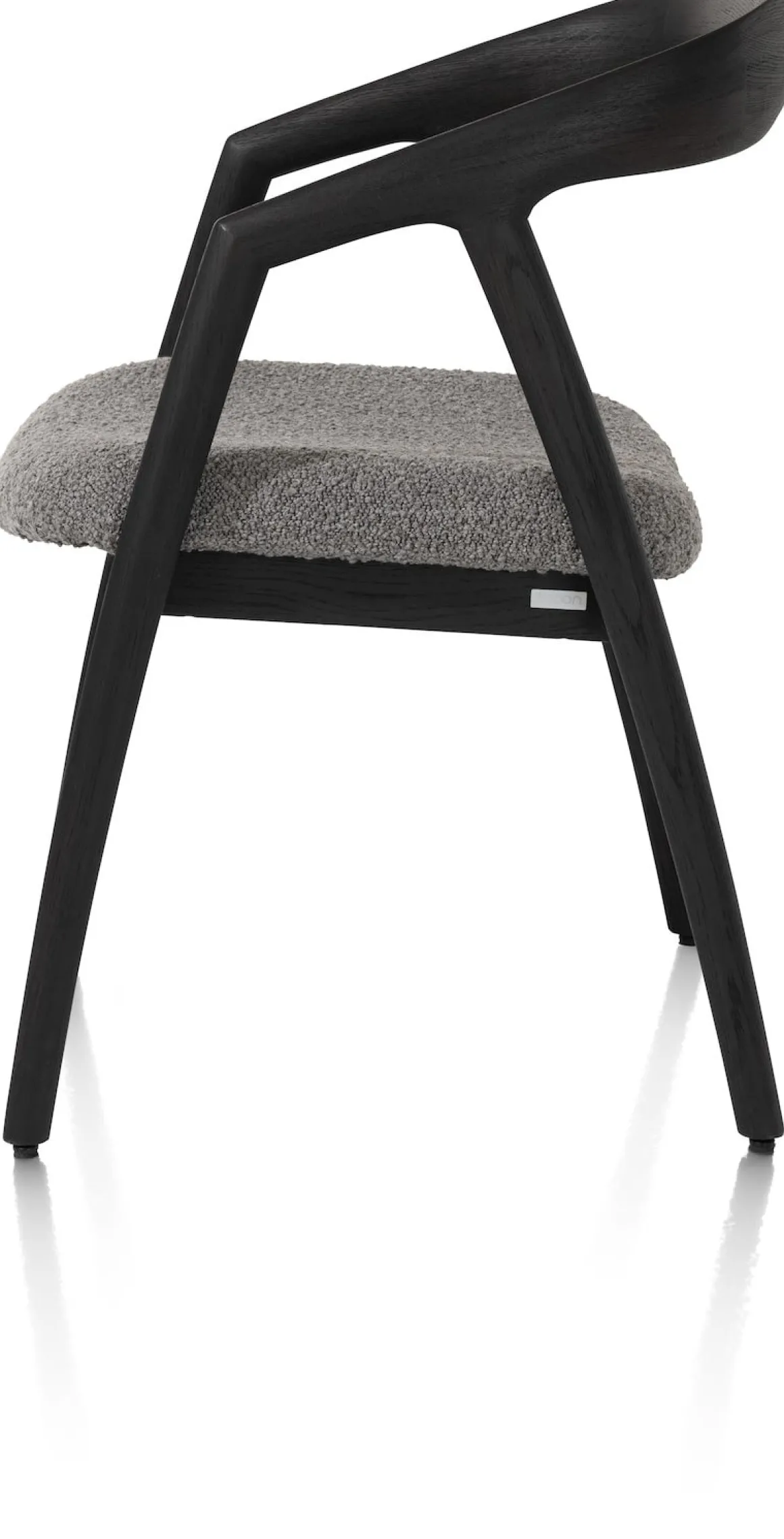 DANTE armstoel - eik antraciet in stof Brioni