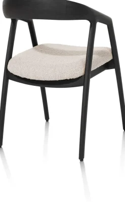 DANTE armstoel - eik antraciet met gestoffeerde zit in stof Brioni