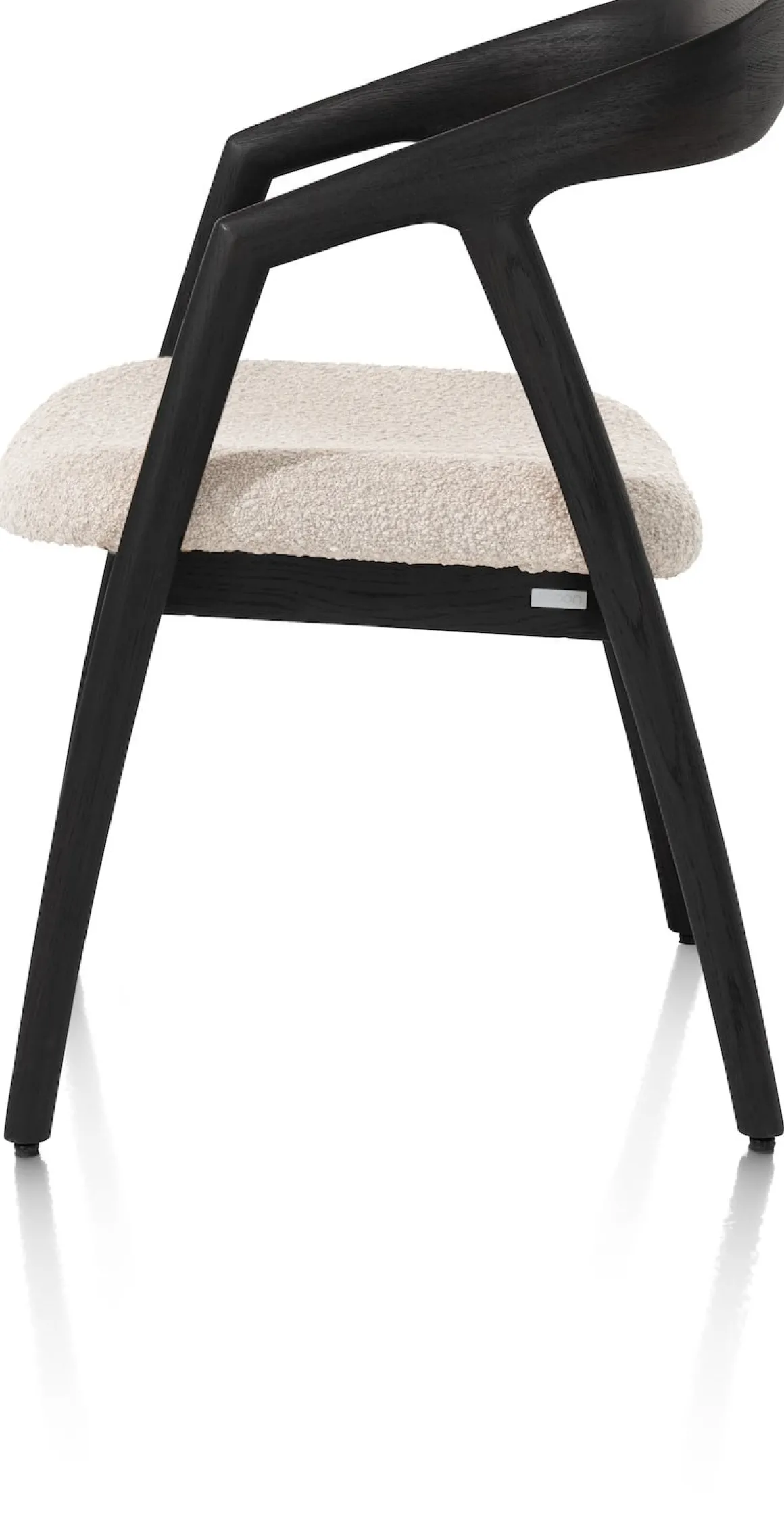 DANTE armstoel - eik antraciet met gestoffeerde zit in stof Brioni