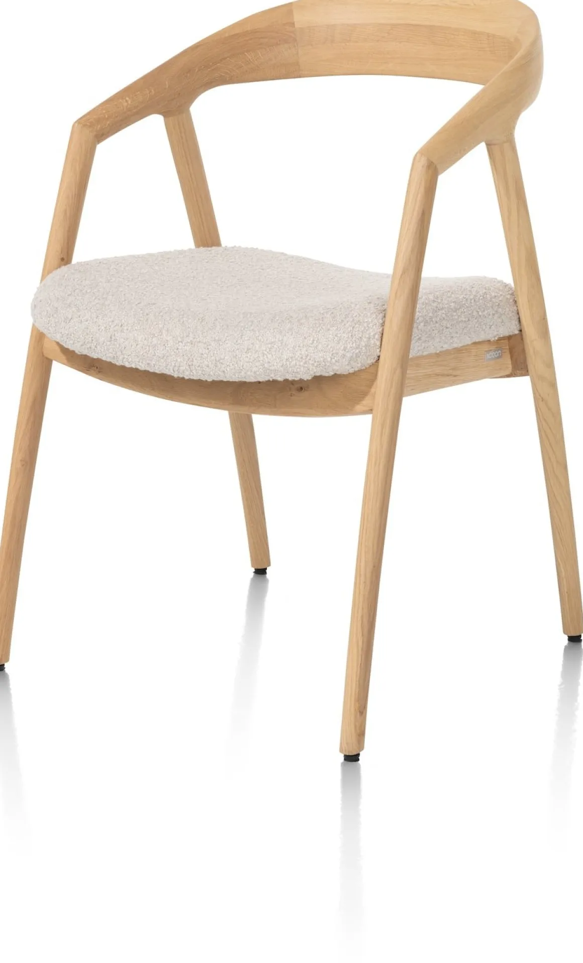 DANTE armstoel - eik naturel met gestoffeerde zit in stof Brioni