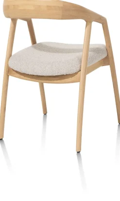 DANTE armstoel - eik naturel met gestoffeerde zit in stof Brioni