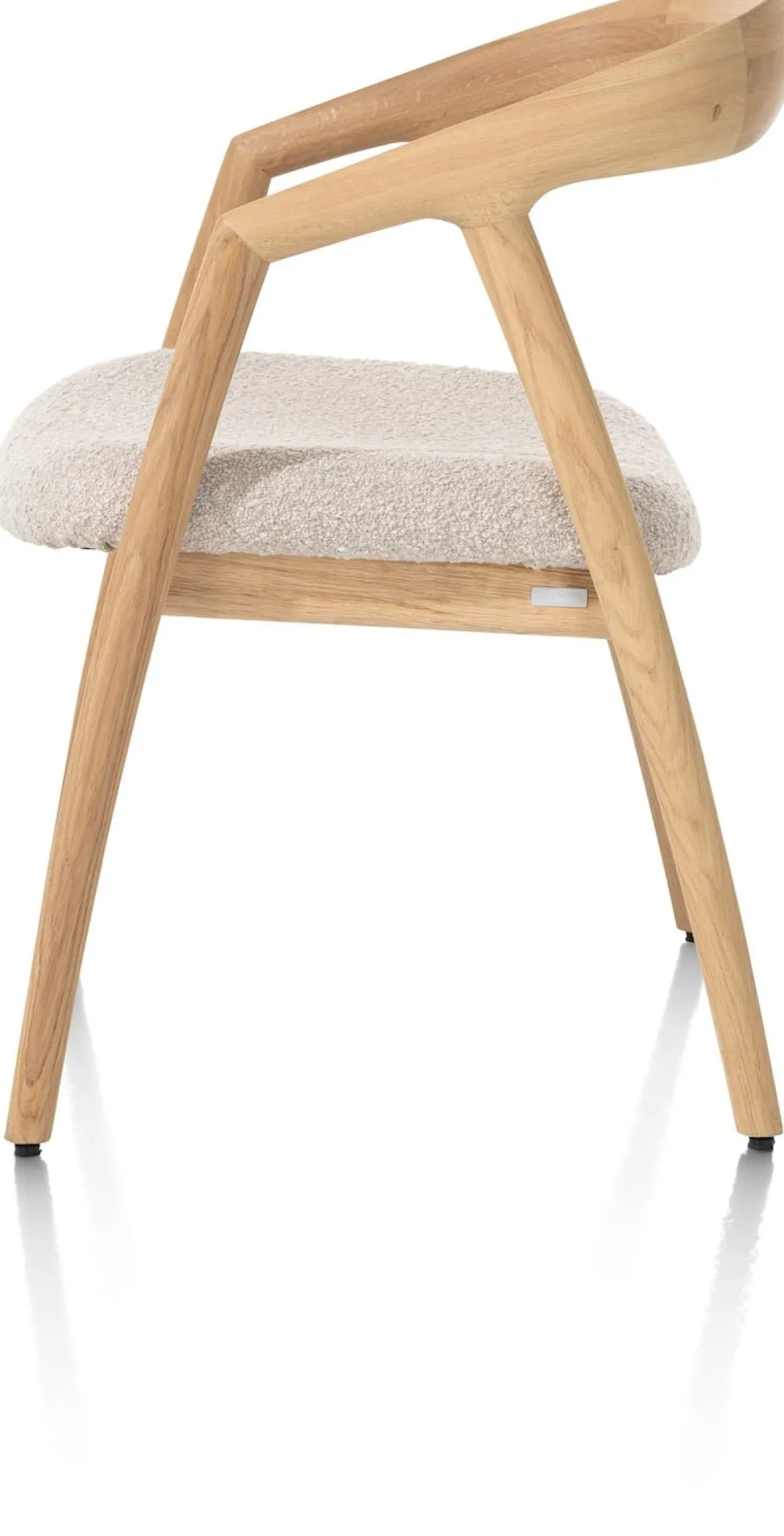 DANTE armstoel - eik naturel met gestoffeerde zit in stof Brioni