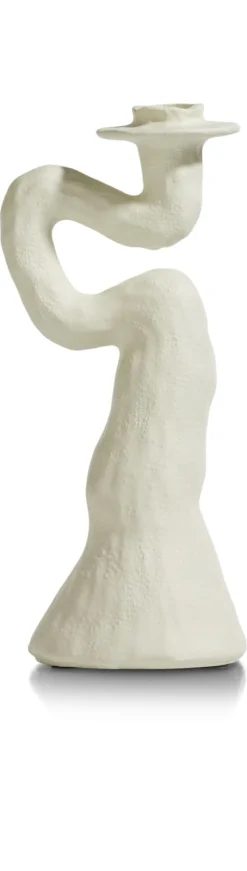 Debra abstracte kandelaar creme wit H30cm - COCOmaison