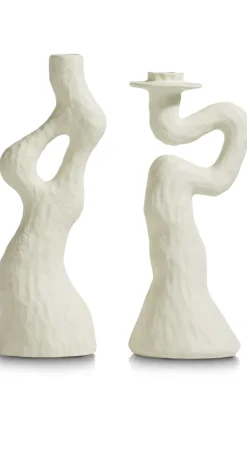 Debra abstracte vaas creme wit H32cm - COCOmaison