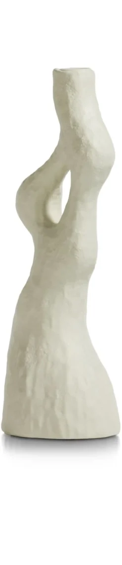 Debra abstracte vaas creme wit H32cm - COCOmaison