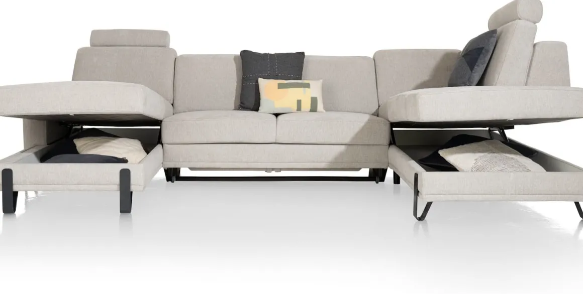 Denver, Longchair links - 2,5 zits - ottomane rechts