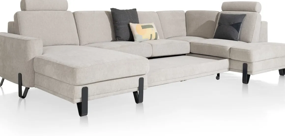 Denver, Longchair links - 2,5 zits - ottomane rechts