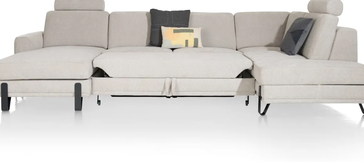 Denver, Longchair links - 2,5 zits - ottomane rechts