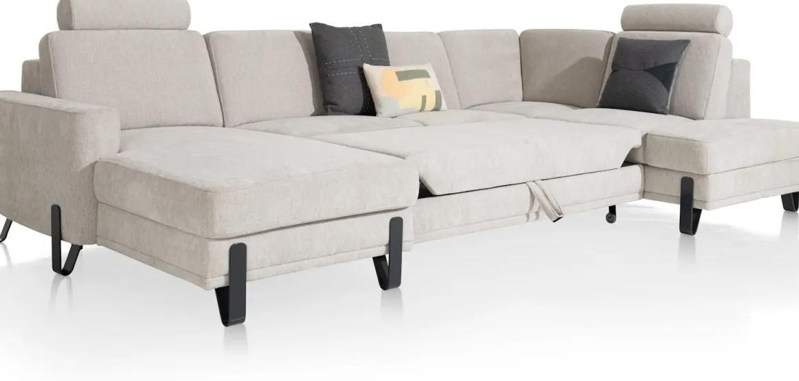 Denver, Longchair links - 2,5 zits - ottomane rechts