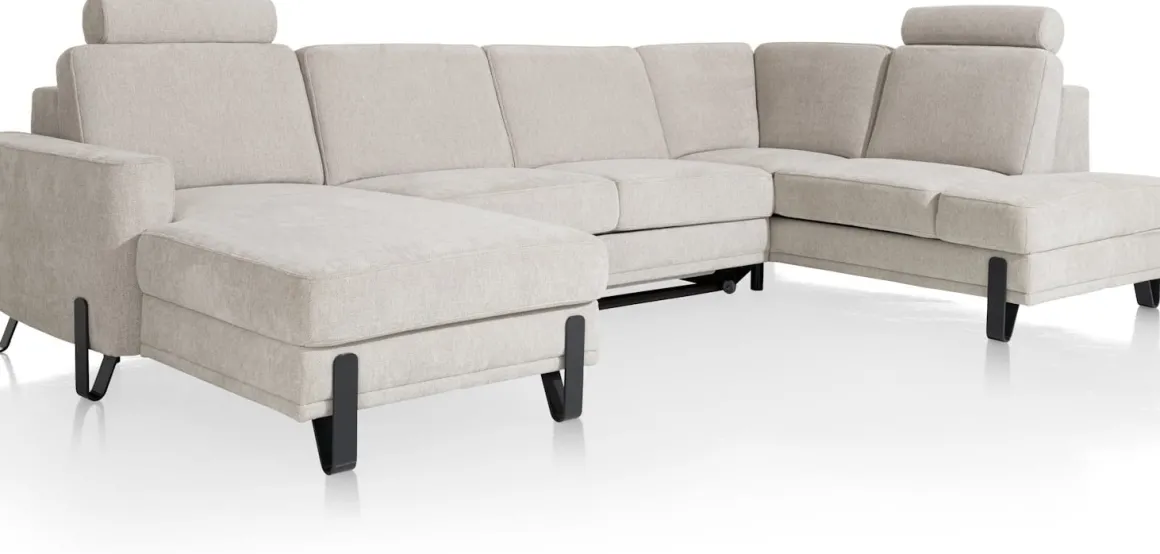 Denver, Longchair links - 2,5 zits - ottomane rechts