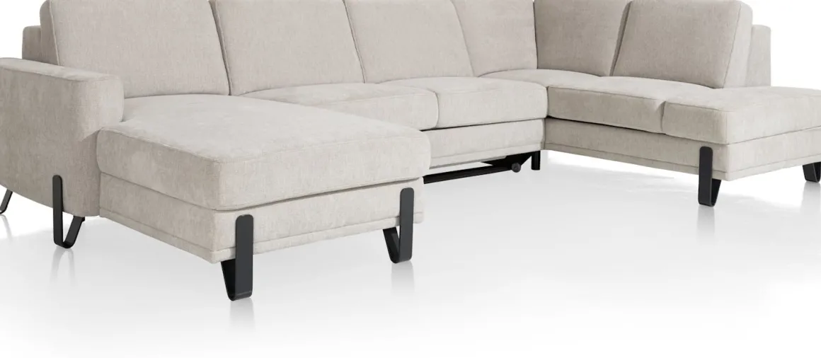 Denver, Longchair links - 2,5 zits - ottomane rechts