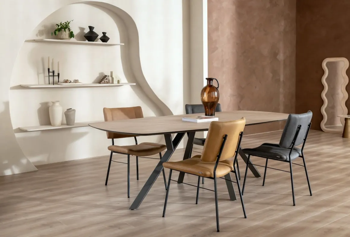 Design eetkamerstoel "TATUM" - Okergeel - XOOON