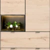 Elements, bergkast 90 cm. - 2-deuren + 2-laden + 2-niches + led incl. metalen poten - natural